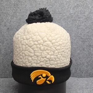 Iowa Hawkeyes Beanie Mens One‎ Size NCAA Football Top Of The World Sherpa Pom